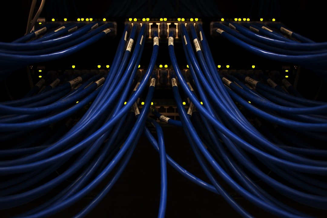 Copilot+ PC AI server infrastructure - a bunch of blue wires connected to each other