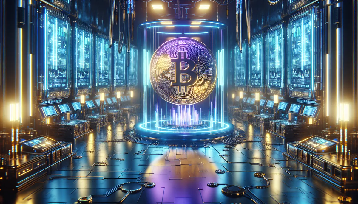 Polymarket USD 거래소 개편을 형상화한 미래형 트레이딩 플로어