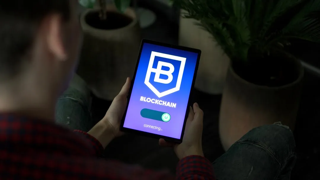 Blockchain network concept visualization