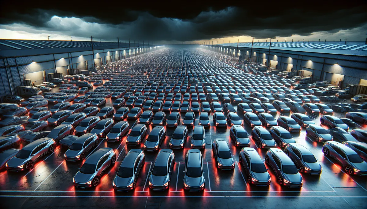 Tesla grapples with a record 164K units of unsold inventory and a Q1 delivery miss of 358K vehicles as JPMorgan's $145 target signals a potential 60% share-price crash.