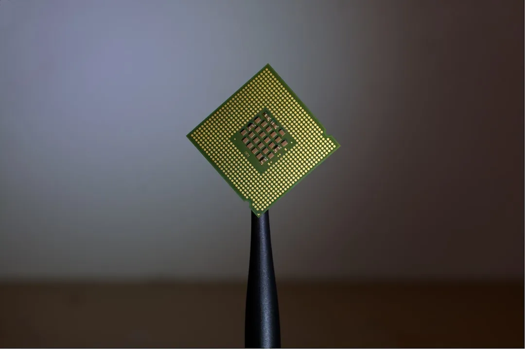 AI 칩 반도체 웨이퍼 클로즈업