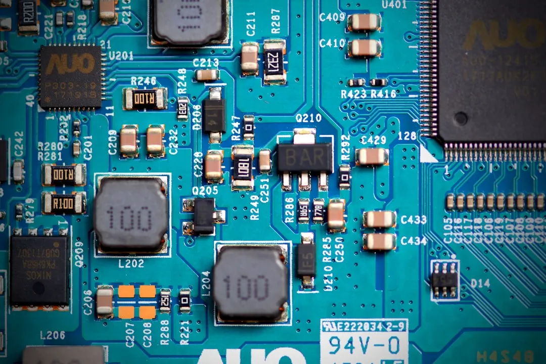 Semiconductor circuit board close-up