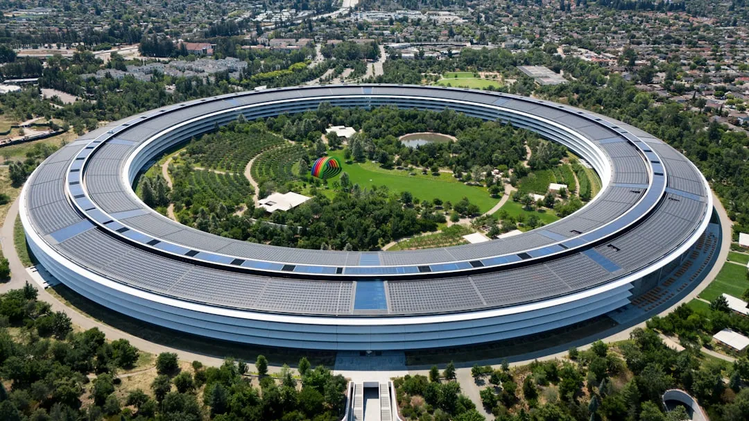 Aerial view of Apple Park