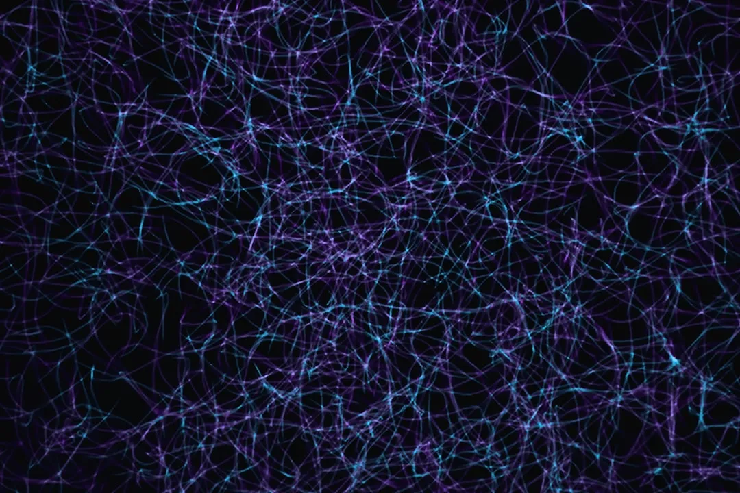 a dark blue background with lots of lines