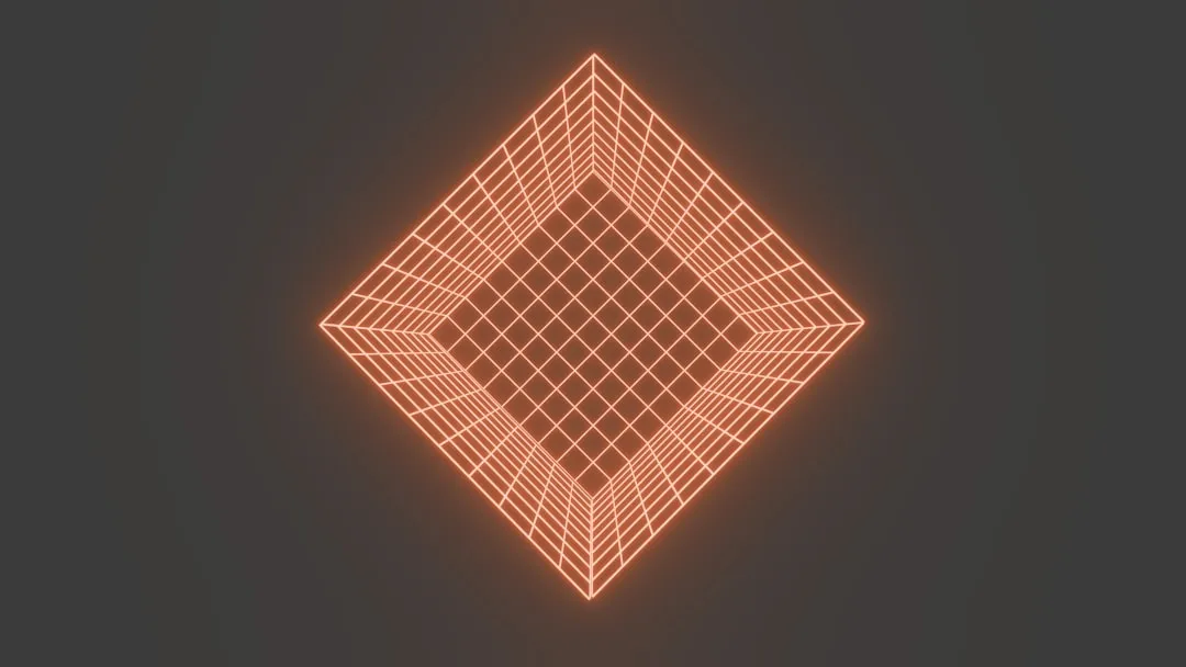 Orange diamond grid pattern on dark background